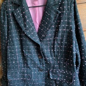 Black and Pink polka dot blazer